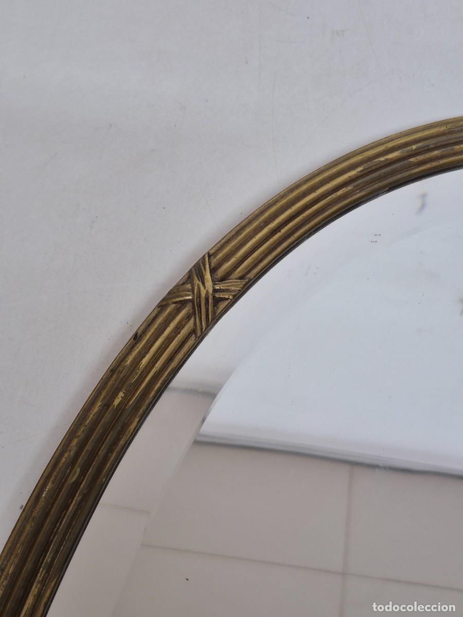 Antig&uuml;edades: Espejo Ovalado, Biselado - Bronce Cincelado - Foto 9