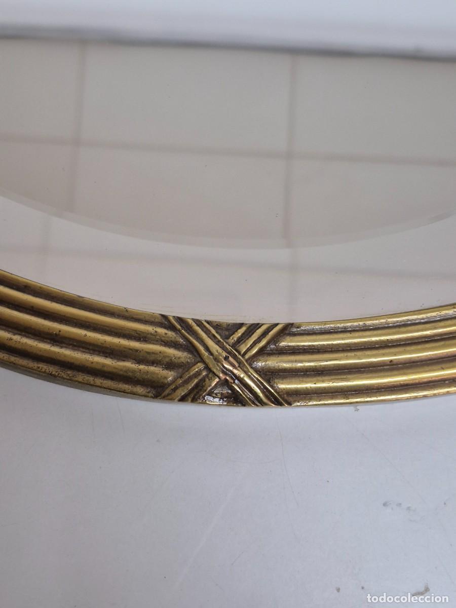 Antig&uuml;edades: Espejo Ovalado, Biselado - Bronce Cincelado - Foto 14