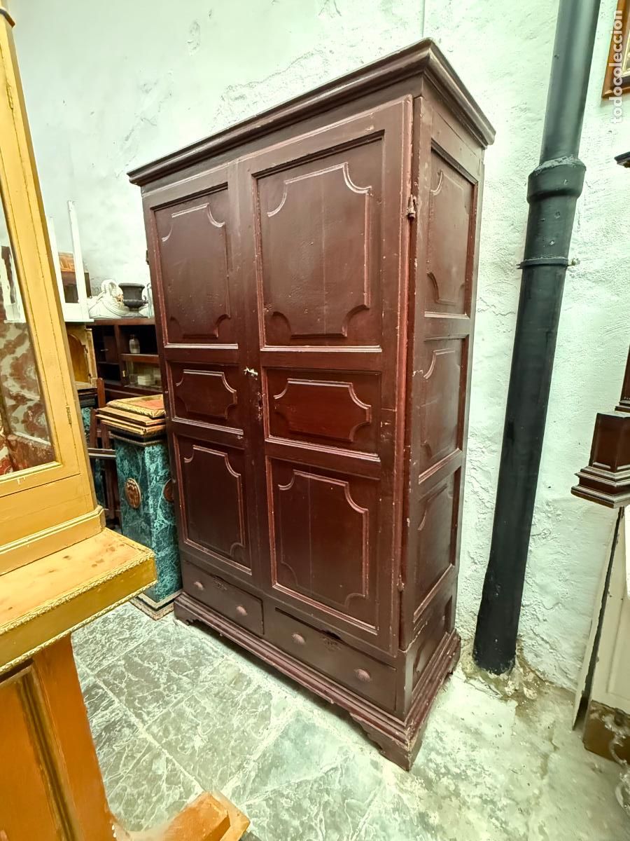 Antig&uuml;edades: ANTIGUO ARMARIO DE CUARTERON EN MADERA DE PINO - MEDIDA 216X136X60 CM