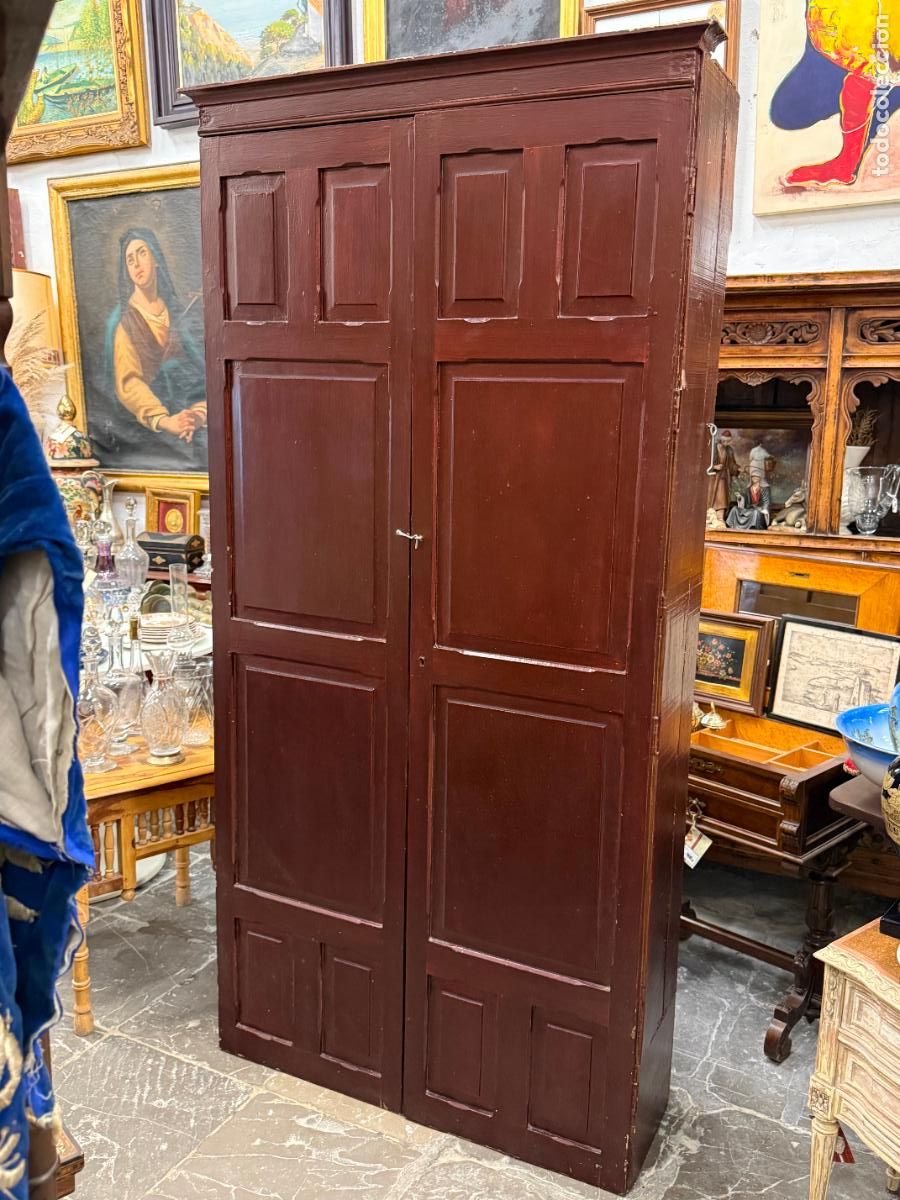 Antig&uuml;edades: ANTIGUO ARMARIO ALACENA DE CUARTERON EN MADERA DE PINO - MEDIDA 200X100X33 CM