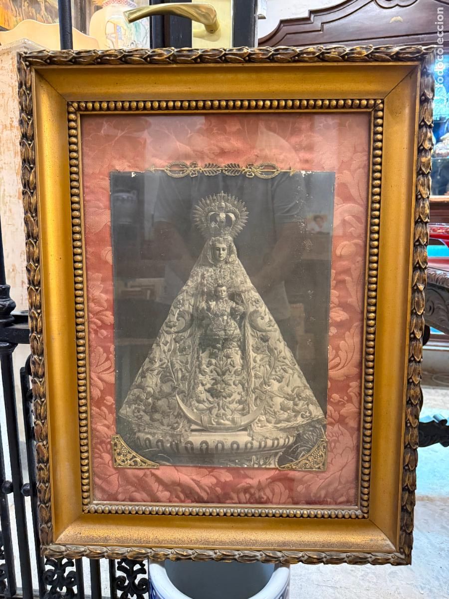 Antig&uuml;edades: FOTOGRAFIA DE LA ANTIGUA VIRGEN DEL ROSARIO PATRONA DE CADIZ - MEDIDA MARCO 68X52 CM