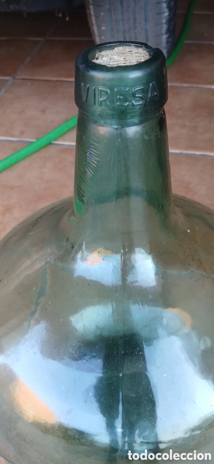 Antig&uuml;edades: DAMAJUANA GARRAFA VIDRIO SOLADO - Foto 2
