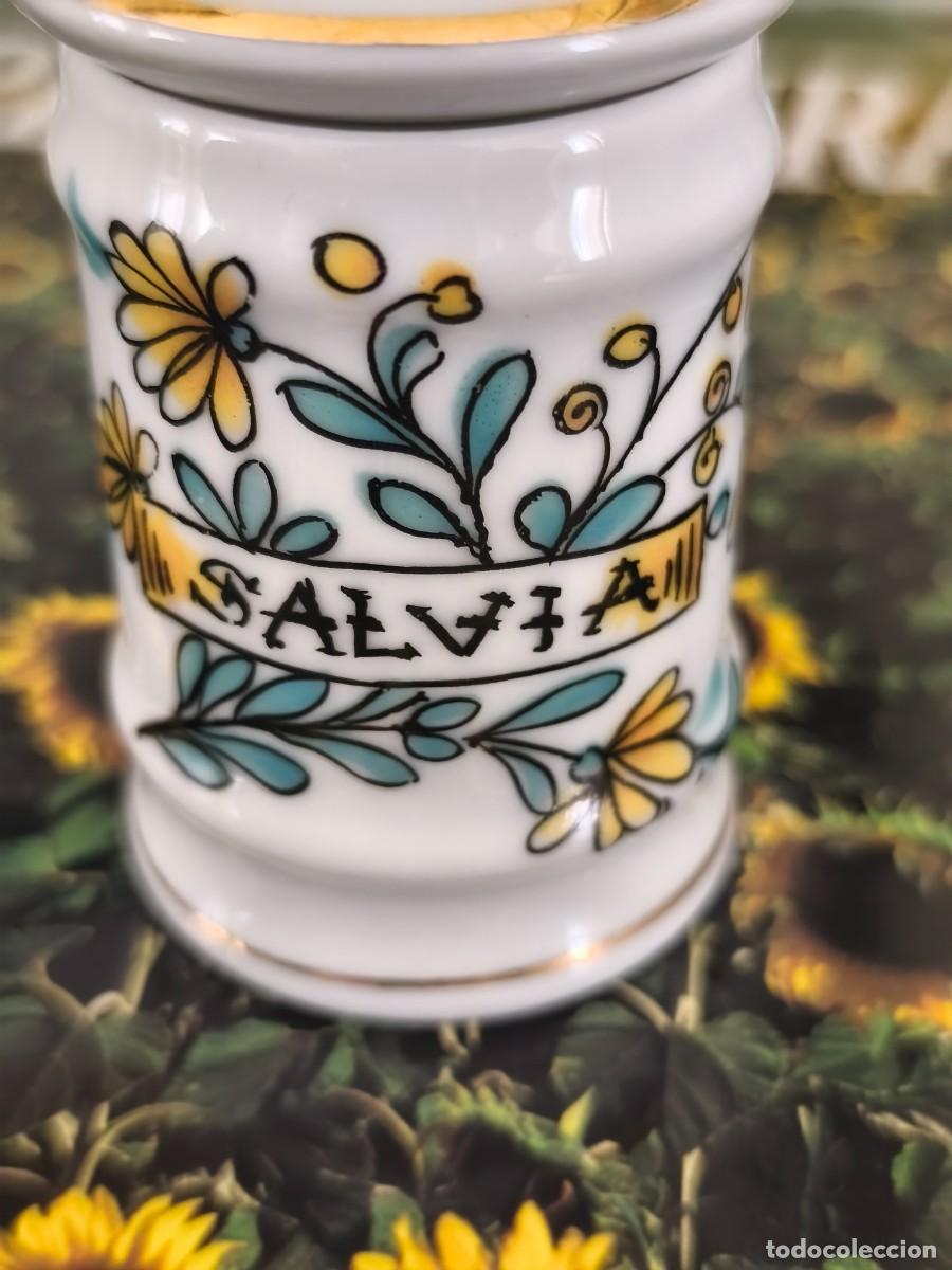 Antig&uuml;edades: Tarrito albarelo &rdquo;SALVIA&rdquo;. Royal Kent. - Foto 2