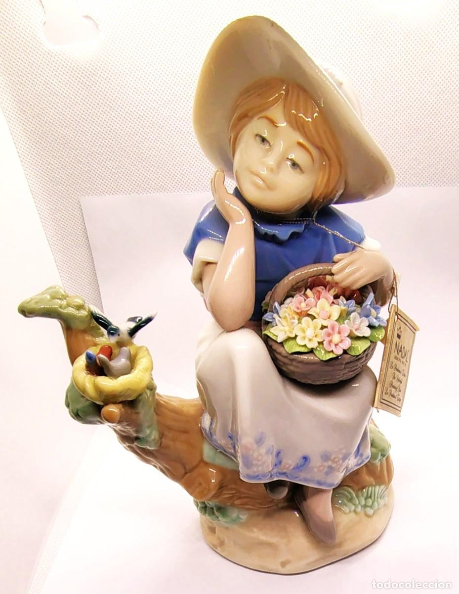 Antiquit&eacute;s: NADAL - FIGURA DE PORCELANA - CATALOGO N&ordm;132541 - DESCANSANDO JUNTO AL NIDO - ALTO 21 cm - 901-5000