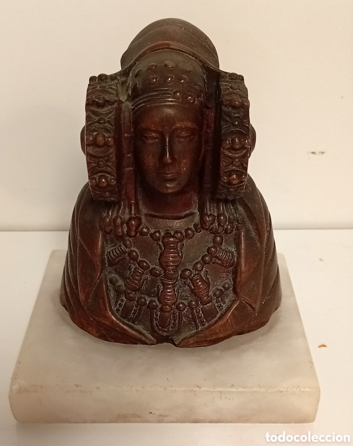 Antig&uuml;edades: .BUSTO DAMA DE ELCHE EN BRONCE SOBRE MARMOL
