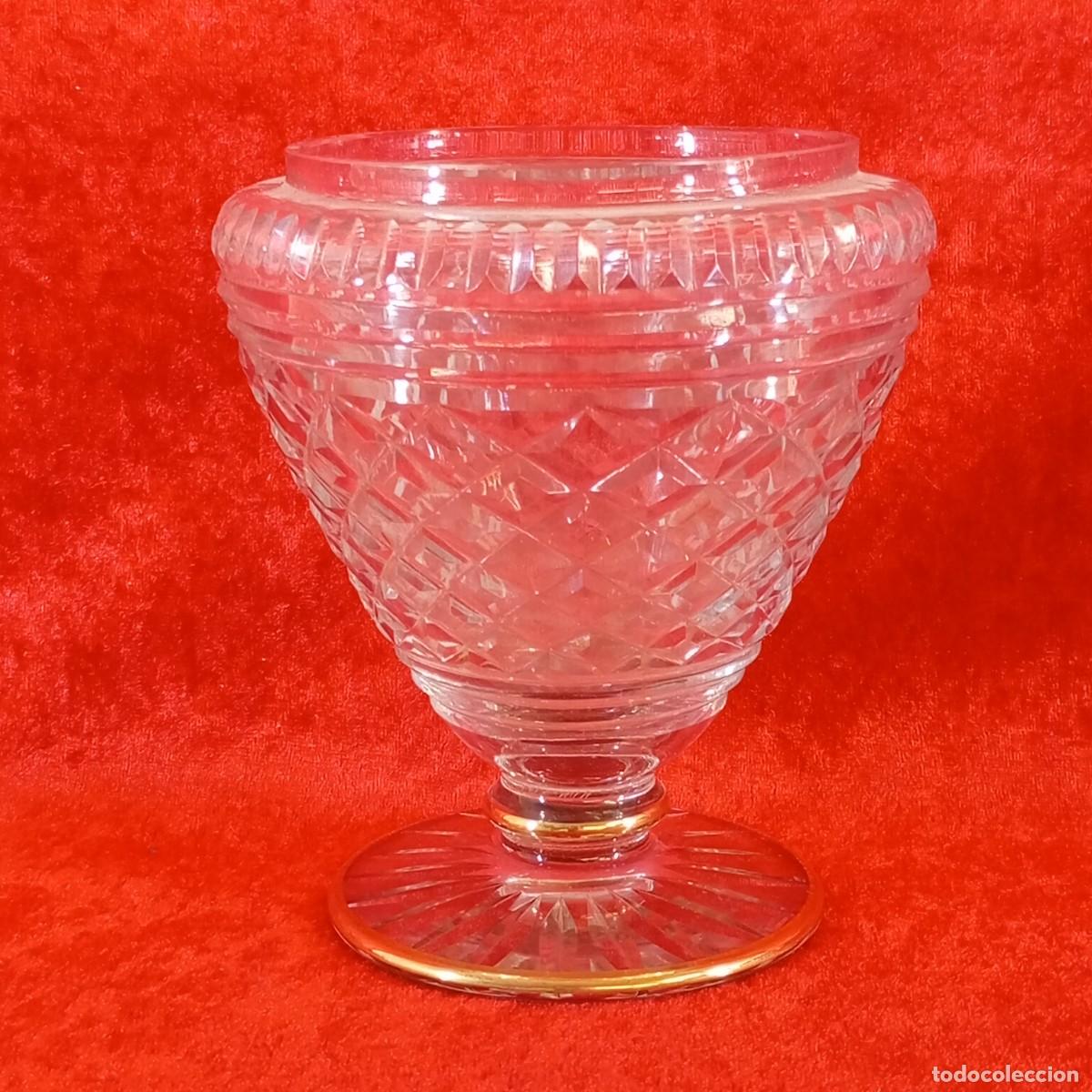 Antig&uuml;edades: PRECIOSA COPA DE CRISTAL - BOMBONERA SIMILAR - DECORACIONES EN PAN DE ORO - CRISTAL TALLADO - 15 CM