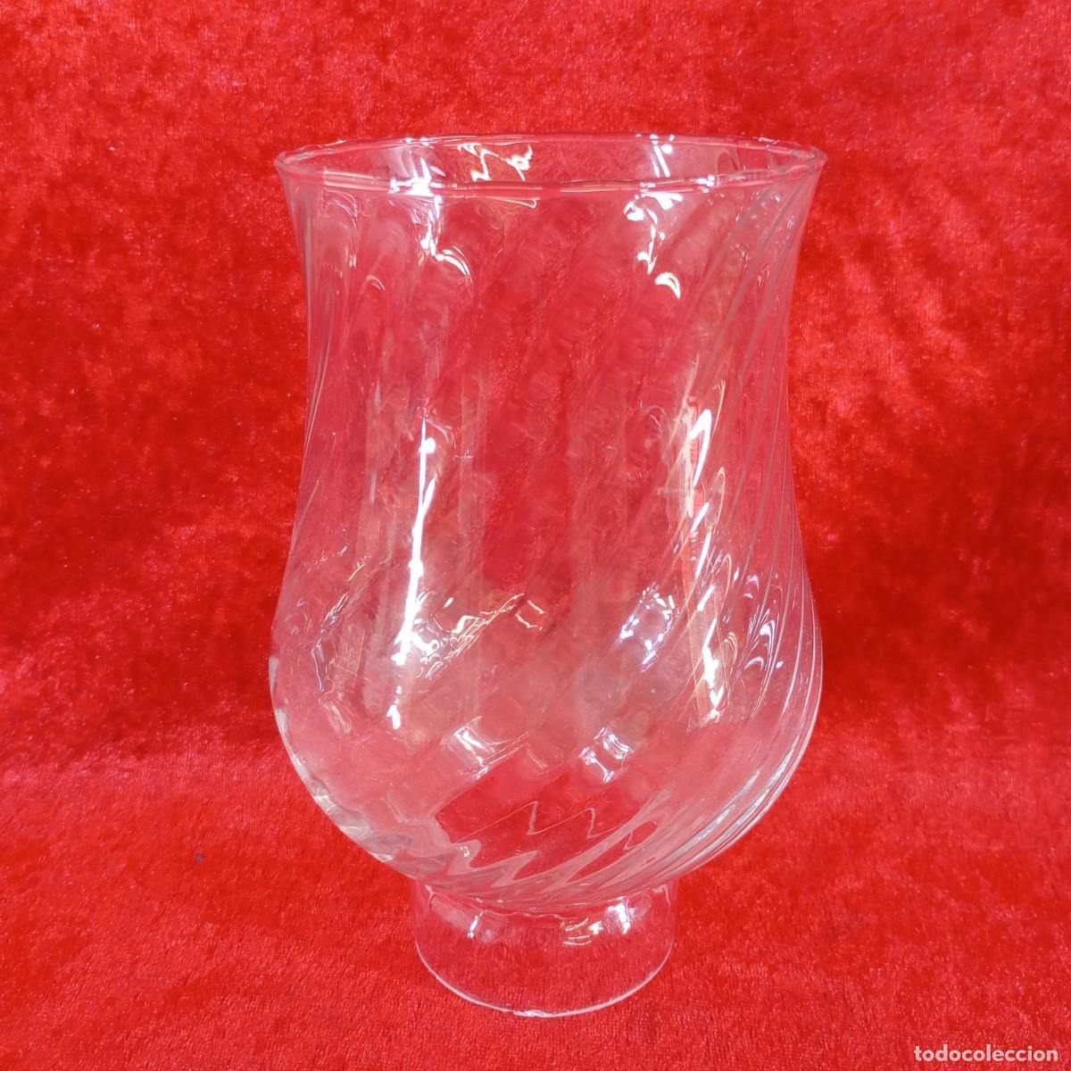 Antig&uuml;edades: PRECIOSA TULIPA PARA CANDIL O QUINQU&Eacute; EN CRISTAL TORNEADO - 16 CM ALTURA