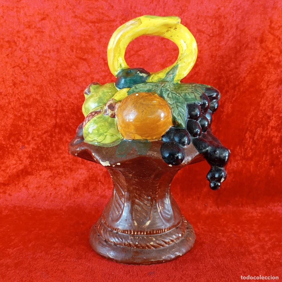 Antig&uuml;edades: PRECIOSO BOTIJO VALENCIANO CON MOTIVOS FRUTALES - C&Aacute;NTIR DE FRUTAS - 30 CM