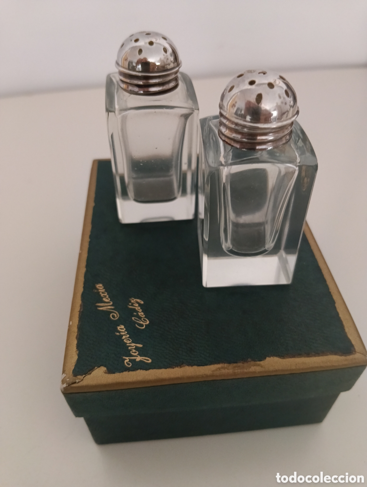 Antig&uuml;edades: Pareja mini saleros plata - Foto 5