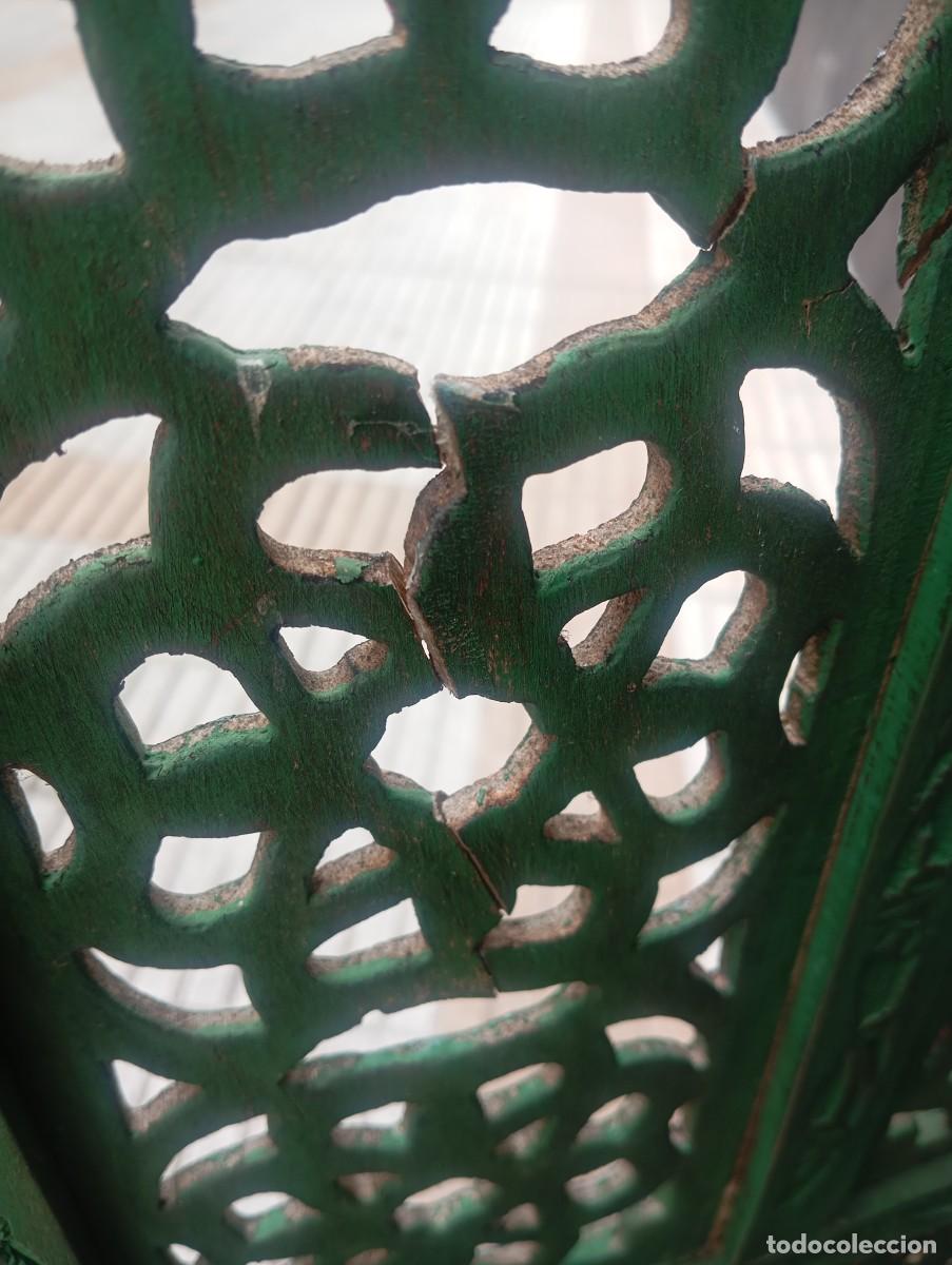 Antig&uuml;edades: Biombo/separador de muebles verde - Foto 7