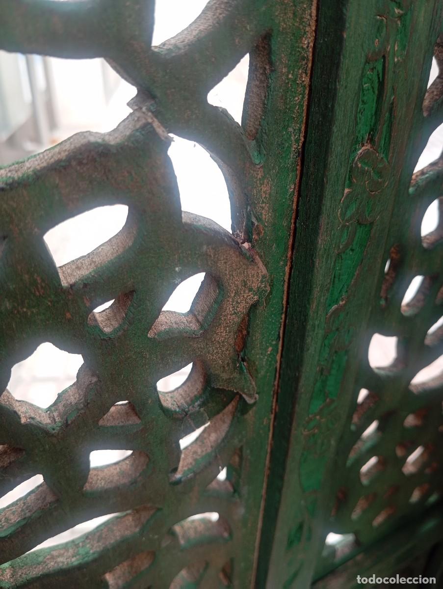 Antig&uuml;edades: Biombo/separador de muebles verde - Foto 8