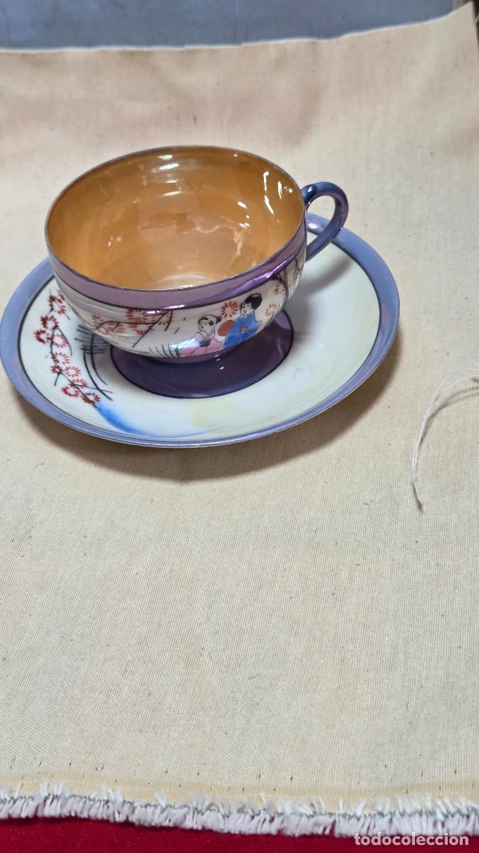 Antig&uuml;edades: taza y plato de porcelana