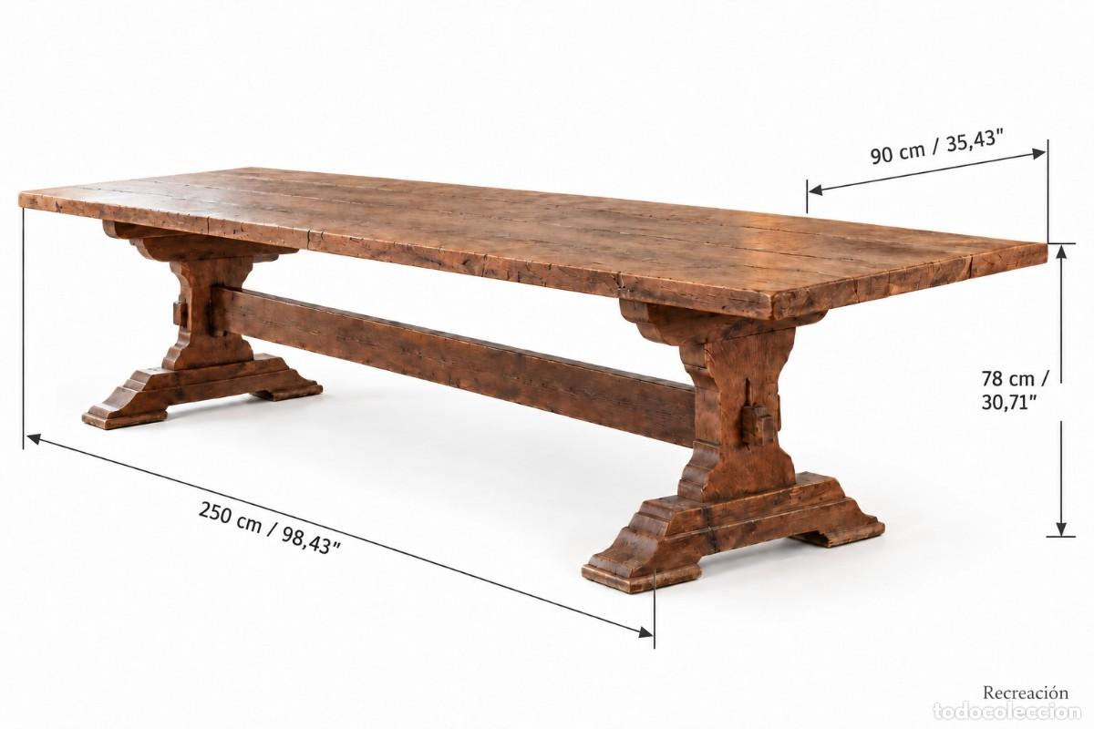 Antig&uuml;edades: Mesa de comedor de estilo r&uacute;stico. Madera de roble. - Foto 11