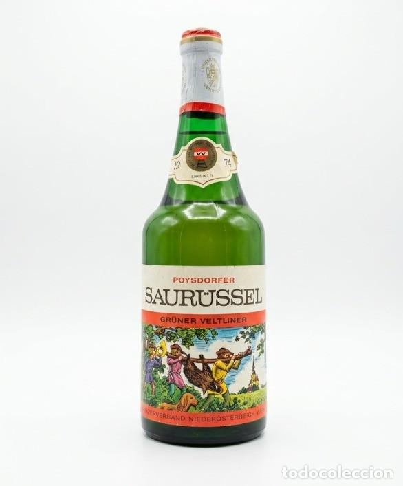 Antig&uuml;edades: Vino Poysdorfer Saurussel 1974 austriaco vintage