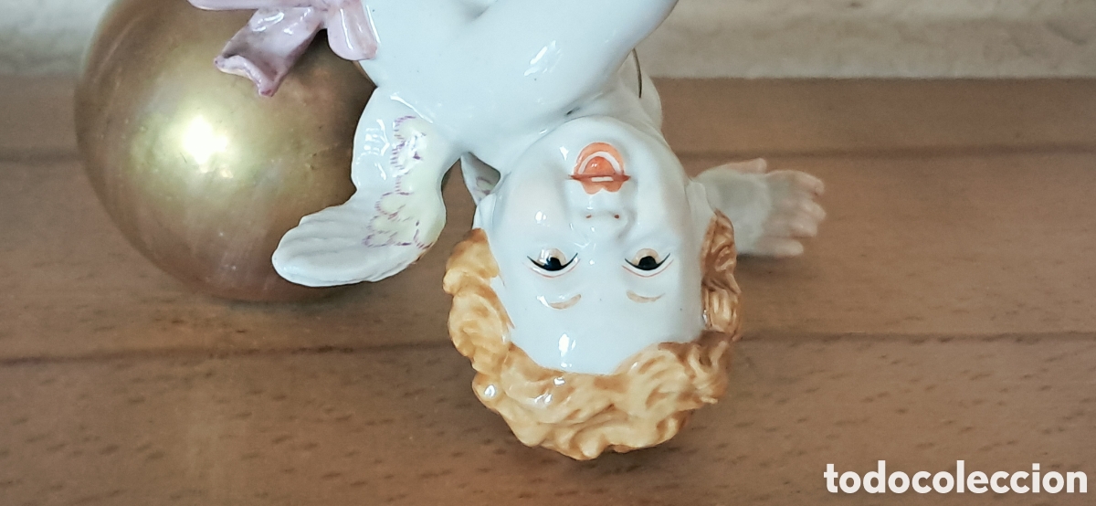 Antig&uuml;edades: Querub&iacute;n porcelana de Alcora - Foto 2