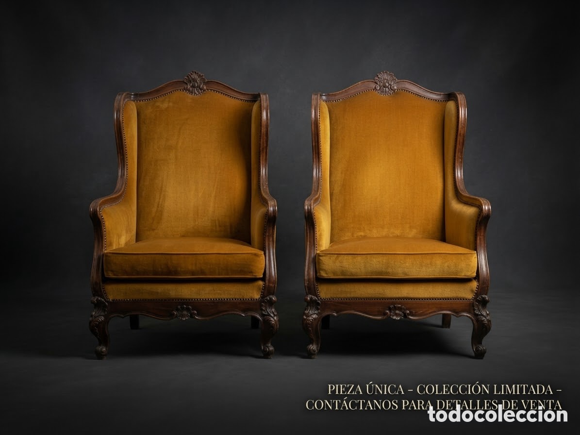 Antig&uuml;edades: Sillones orejeros estilo Franc&eacute;s