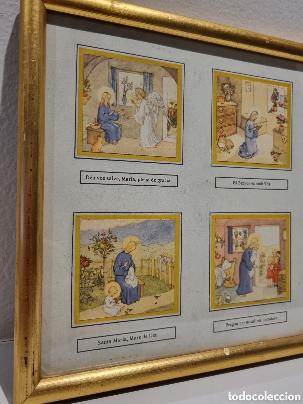 Antig&uuml;edades: Antiguo cuadro Ave Mar&iacute;a en catal&aacute;n - Foto 3