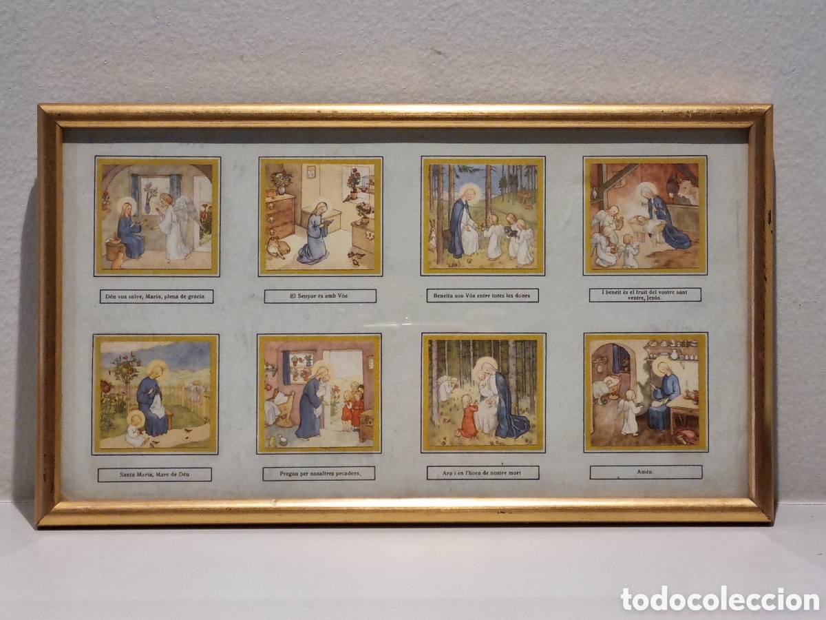 Antig&uuml;edades: Antiguo cuadro Ave Mar&iacute;a en catal&aacute;n