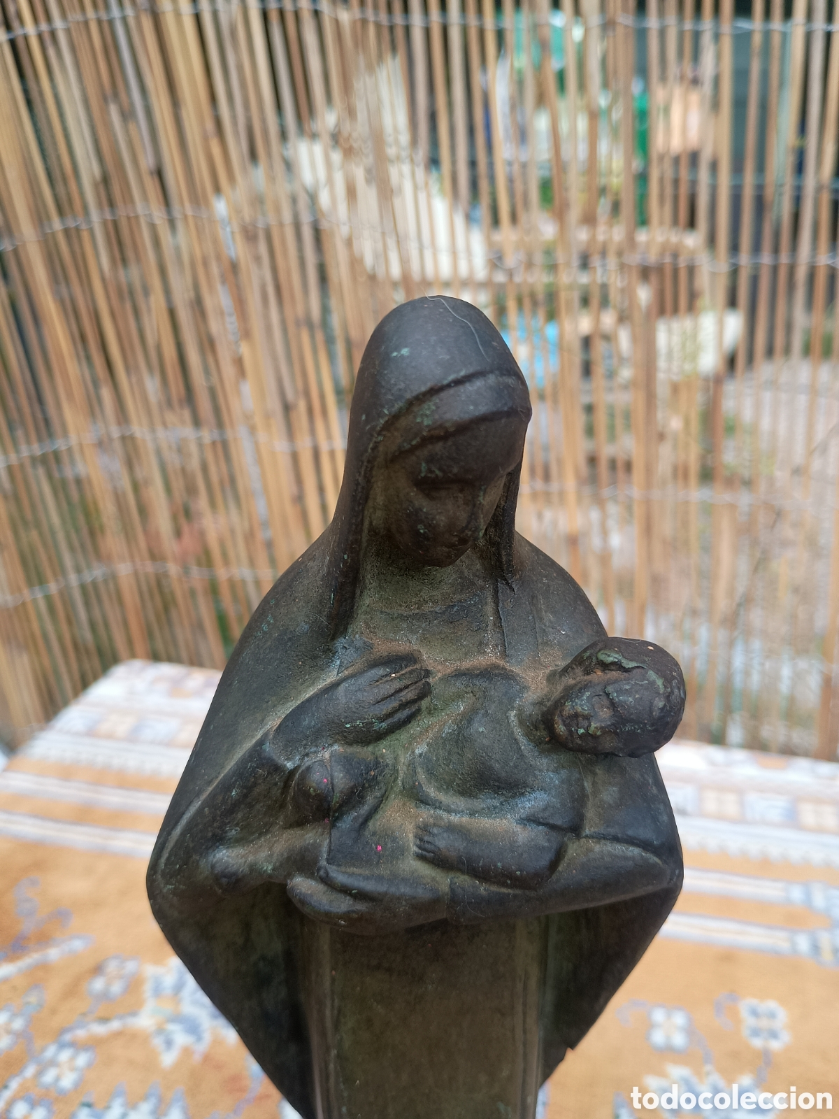 Antig&uuml;edades: Peque&ntilde;a virgen patina bronce - Foto 2