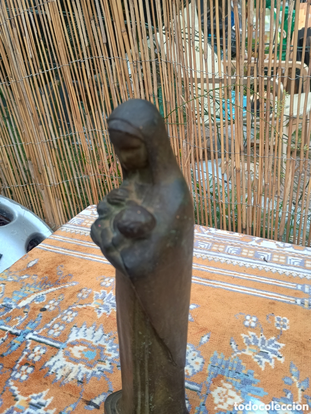 Antig&uuml;edades: Peque&ntilde;a virgen patina bronce - Foto 3
