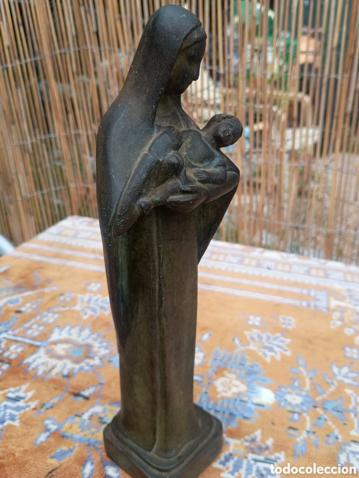 Antig&uuml;edades: Peque&ntilde;a virgen patina bronce - Foto 6