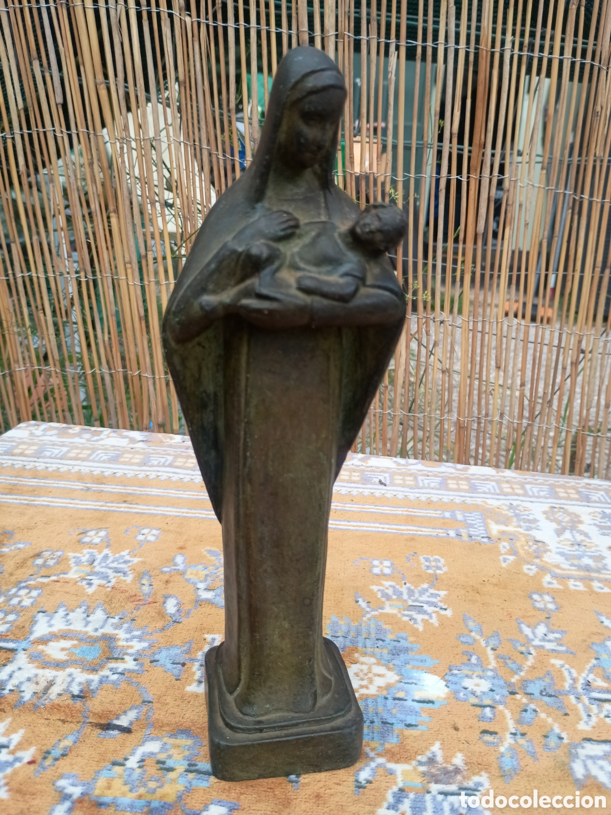 Antig&uuml;edades: Peque&ntilde;a virgen patina bronce - Foto 1