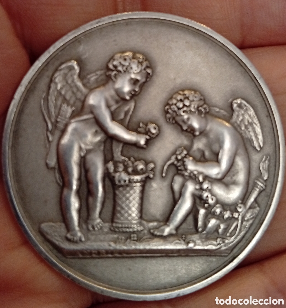 Antig&uuml;edades: Antiguo precioso broche de boda firmada de &eacute;poca Imperio (Francia)
