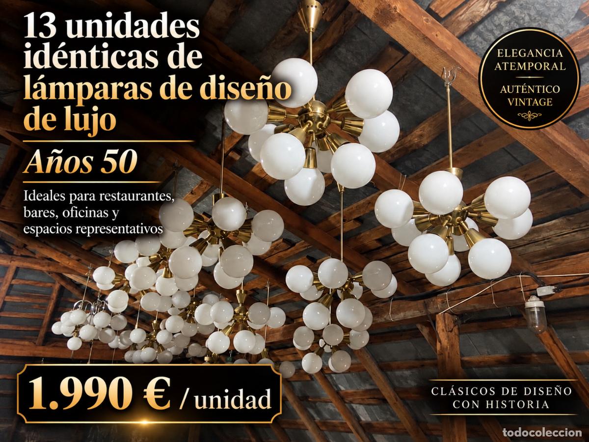 Antig&uuml;edades: L&aacute;mpara de dise&ntilde;o original de los a&ntilde;os 70 &ndash; 13 unidades disponibles