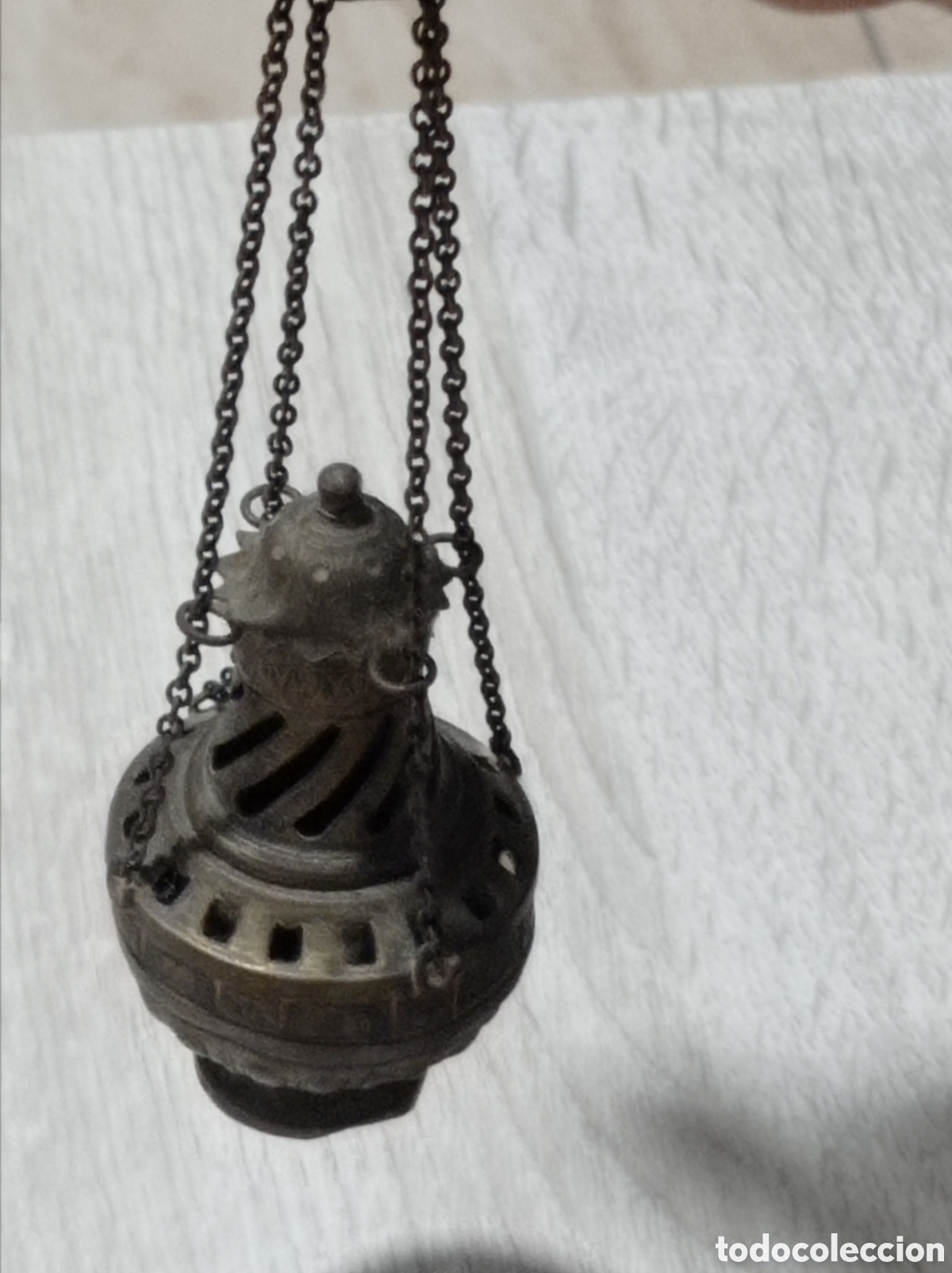 Antig&uuml;edades: Peque&ntilde;o botafumeiro de bronce - Foto 3