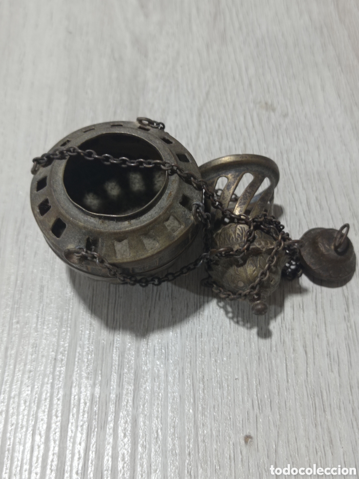 Antig&uuml;edades: Peque&ntilde;o botafumeiro de bronce - Foto 4