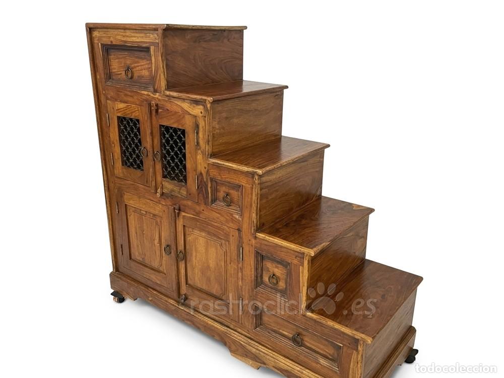 Antig&uuml;edades: Mueble escalera colonial r&uacute;stico de M&eacute;xico - Foto 2