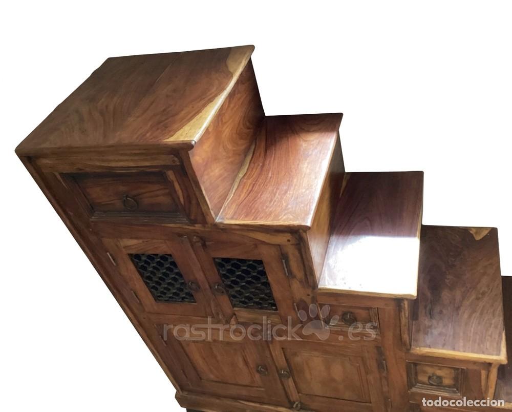 Antig&uuml;edades: Mueble escalera colonial r&uacute;stico de M&eacute;xico - Foto 3