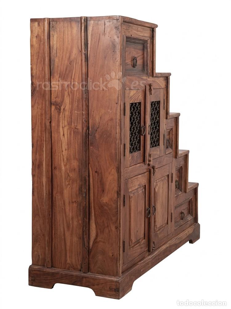 Antig&uuml;edades: Mueble escalera colonial r&uacute;stico de M&eacute;xico - Foto 4