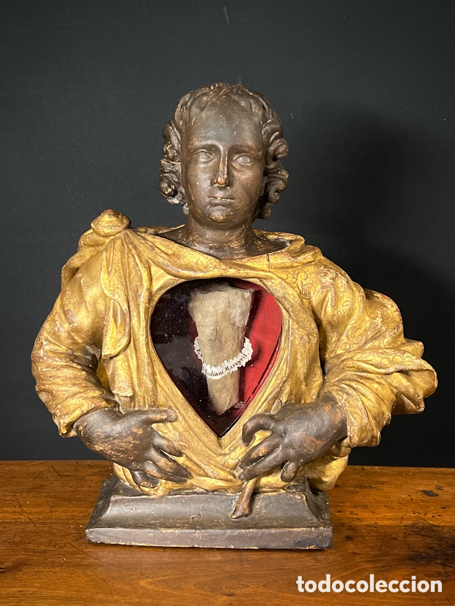 Antig&uuml;edades: Busto relicario de San Juli&aacute;n, m&aacute;rtir. S.XVIII