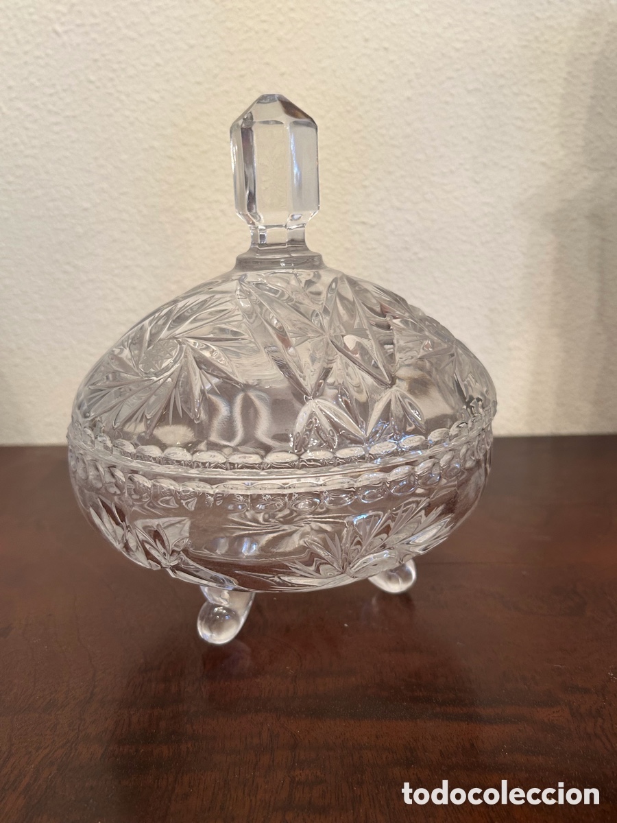 Antig&uuml;edades: Bombonera de cristal tallado - Foto 2