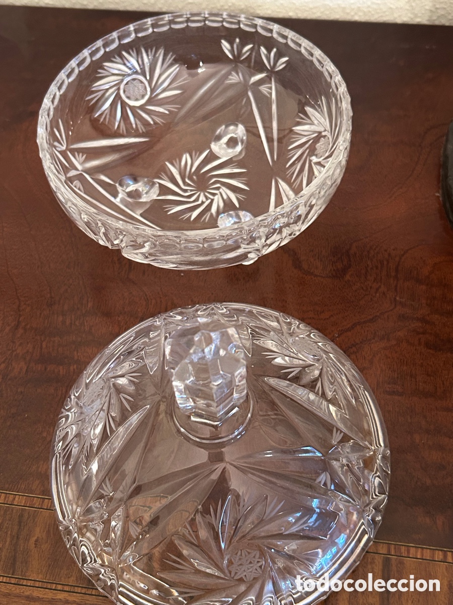 Antig&uuml;edades: Bombonera de cristal tallado - Foto 7