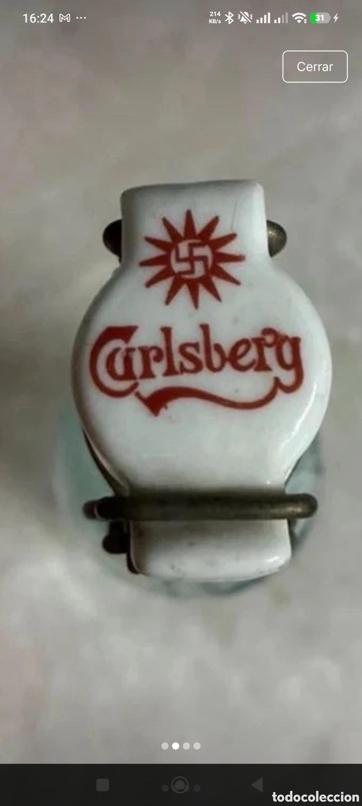 Antig&uuml;edades: Botella antigua de cerveza - Foto 2