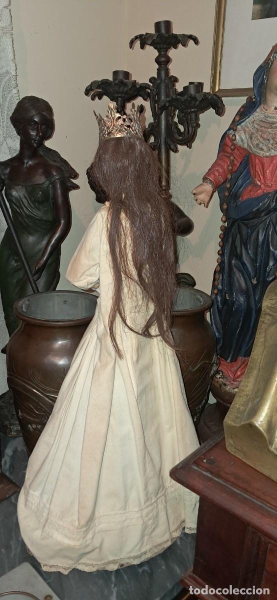 Antig&uuml;edades: Virgen colonial antigua de madera - Foto 7