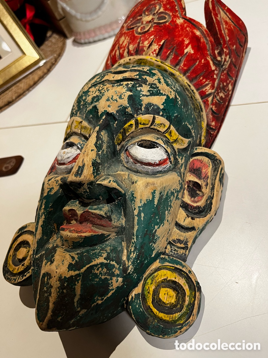 Antig&uuml;edades: M&aacute;scara de madera tradicional de Nepal - Foto 3