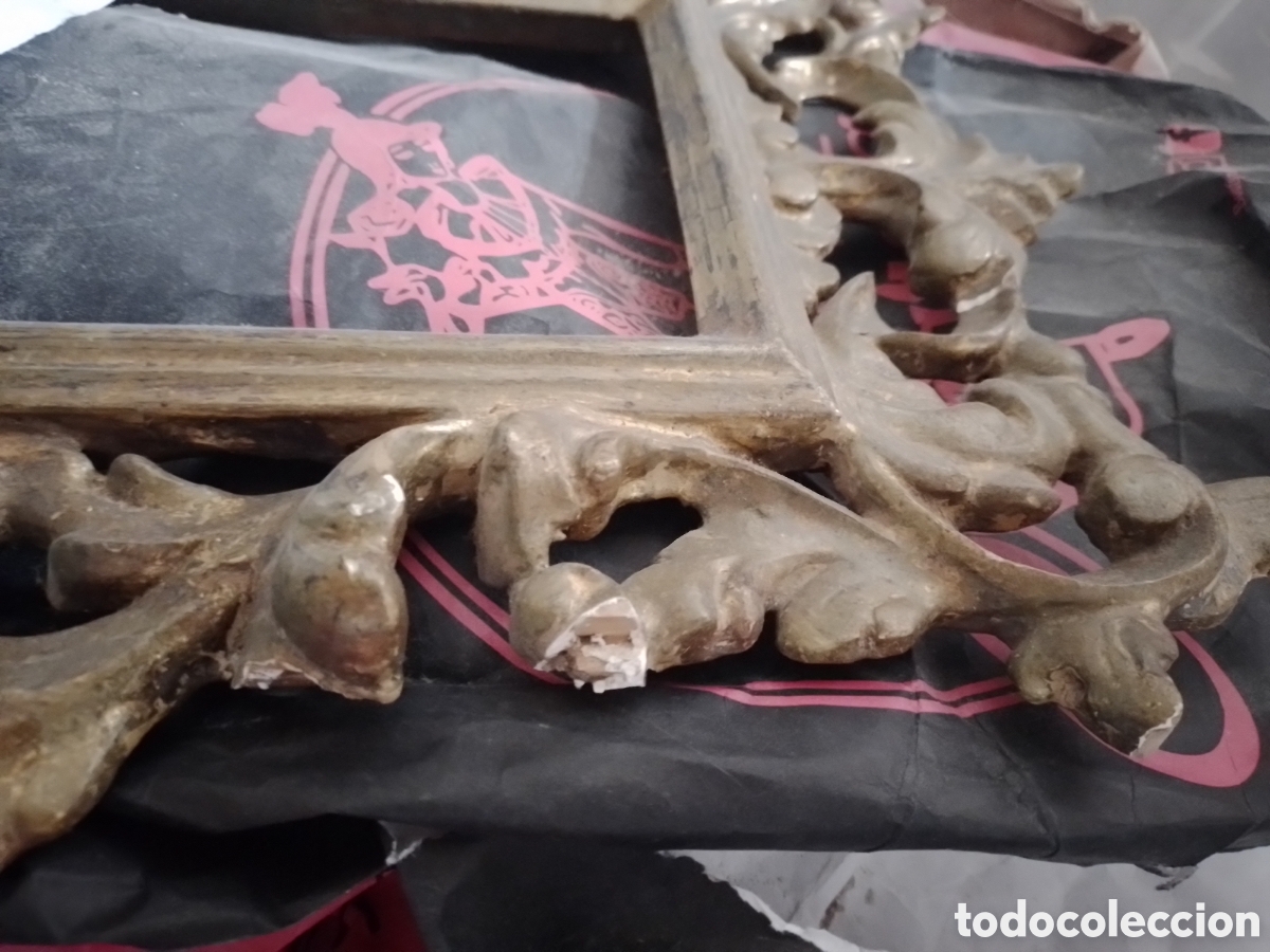 Antig&uuml;edades: Marco tipo cornucopia de madera tallada - Foto 5
