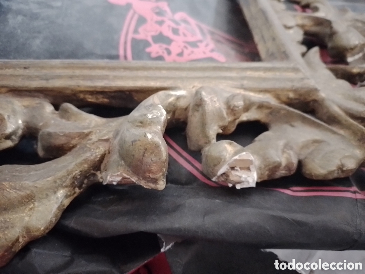 Antig&uuml;edades: Marco tipo cornucopia de madera tallada - Foto 6