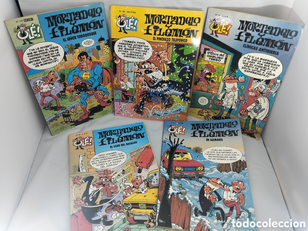 Antig&uuml;edades: &aacute;lbumes de la m&iacute;tica Colecci&oacute;n Ol&eacute;! de Mortadelo y Filem&oacute;n editados principalmente por Ediciones B.