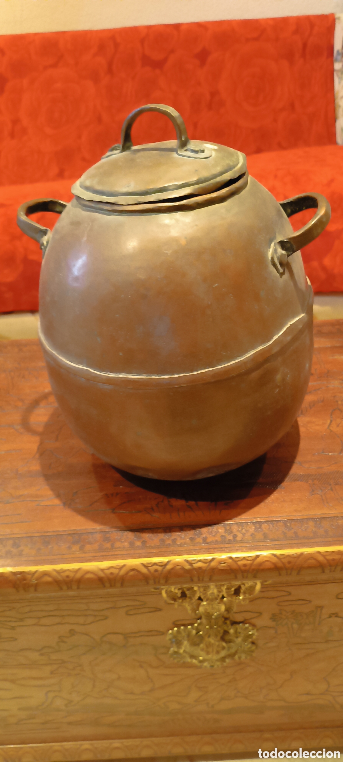Antig&uuml;edades: Puchero antiguo cobre - Foto 2