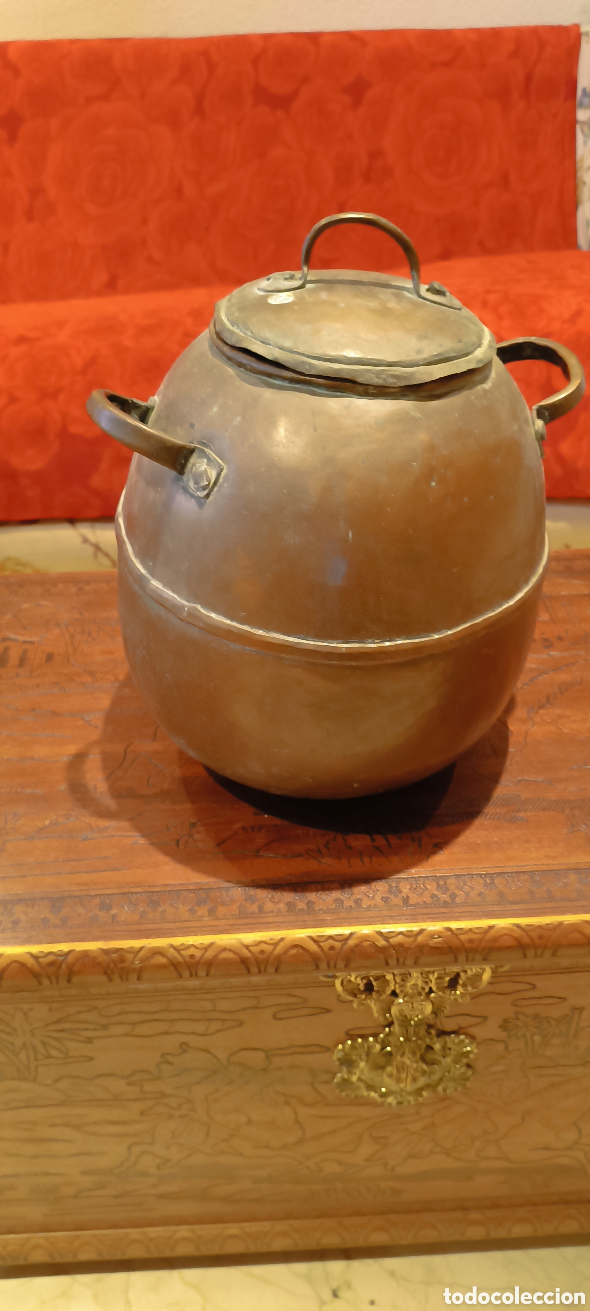 Antig&uuml;edades: Puchero antiguo cobre - Foto 7
