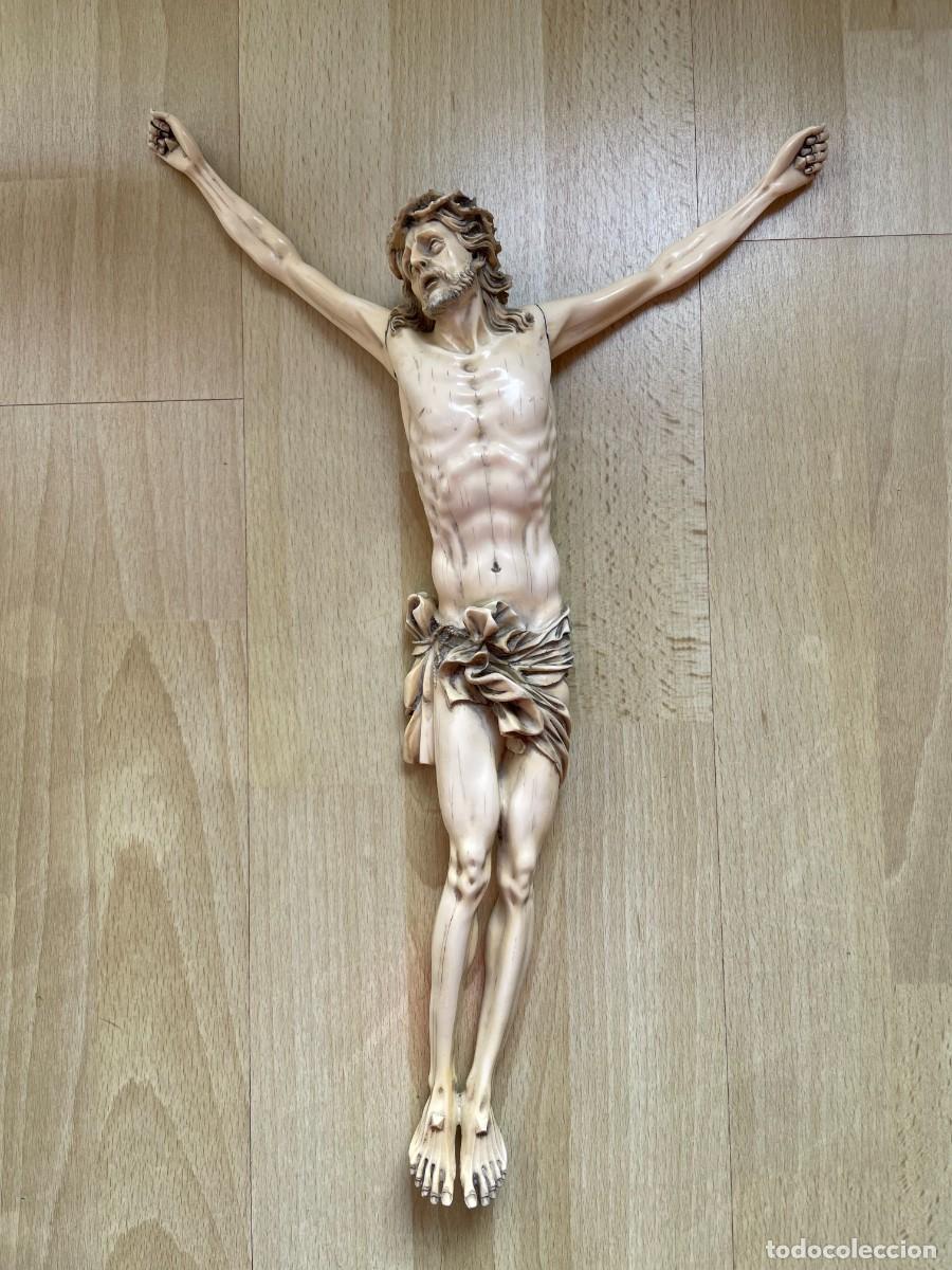 Antig&uuml;edades: CRISTO CRUCIFICADO GRANDE 45 CM IMITACI&Oacute;N MARFIL