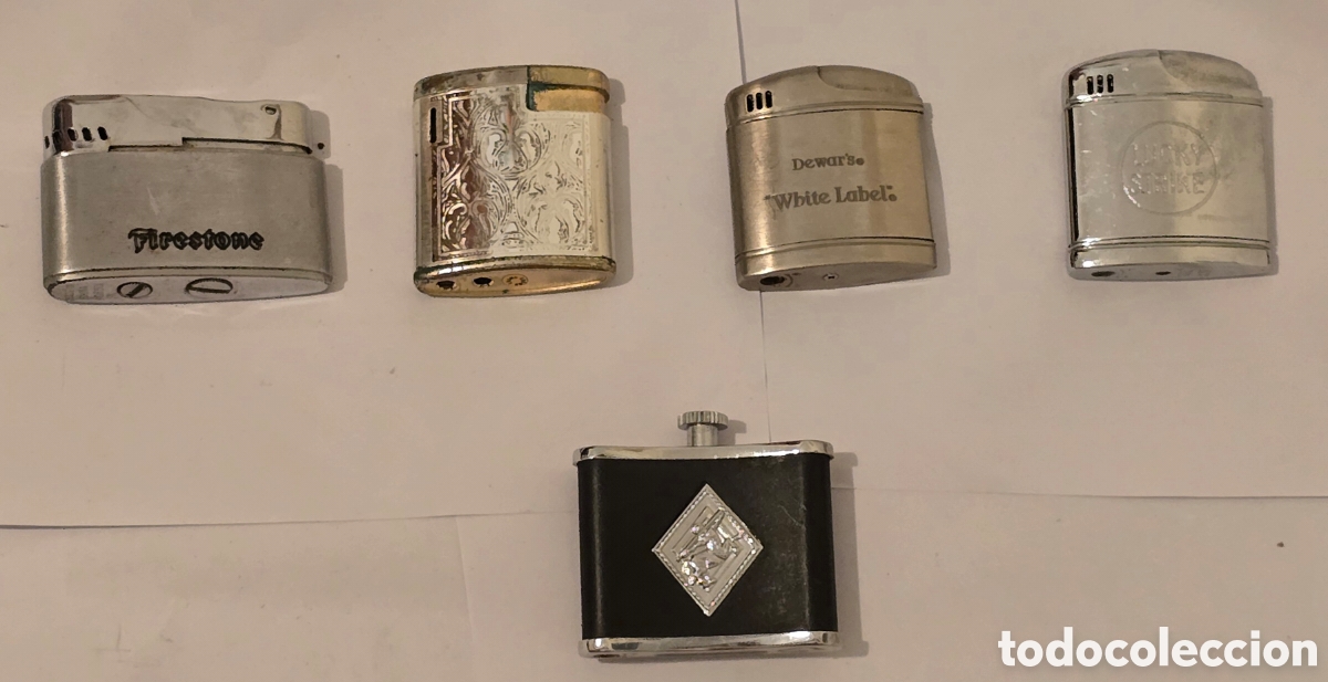 Antig&uuml;edades: Lote 5 mecheros vintage a&ntilde;os 70/80
