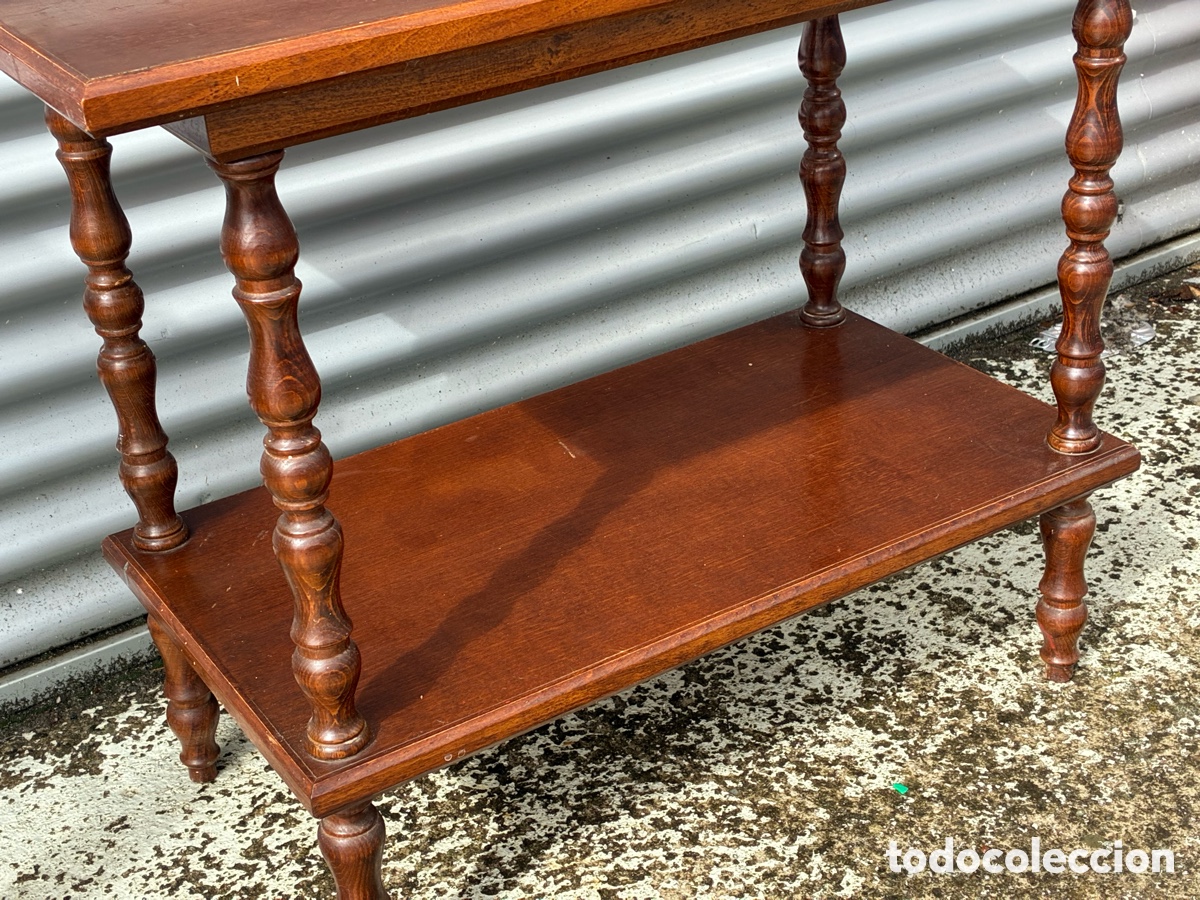 Antig&uuml;edades: Mesa auxiliar de madera - Foto 2