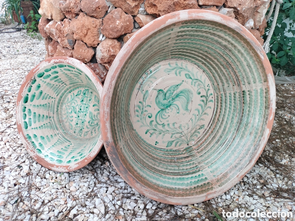 Antig&uuml;edades: 2 lebrillos antiguos de Fajalauzas.