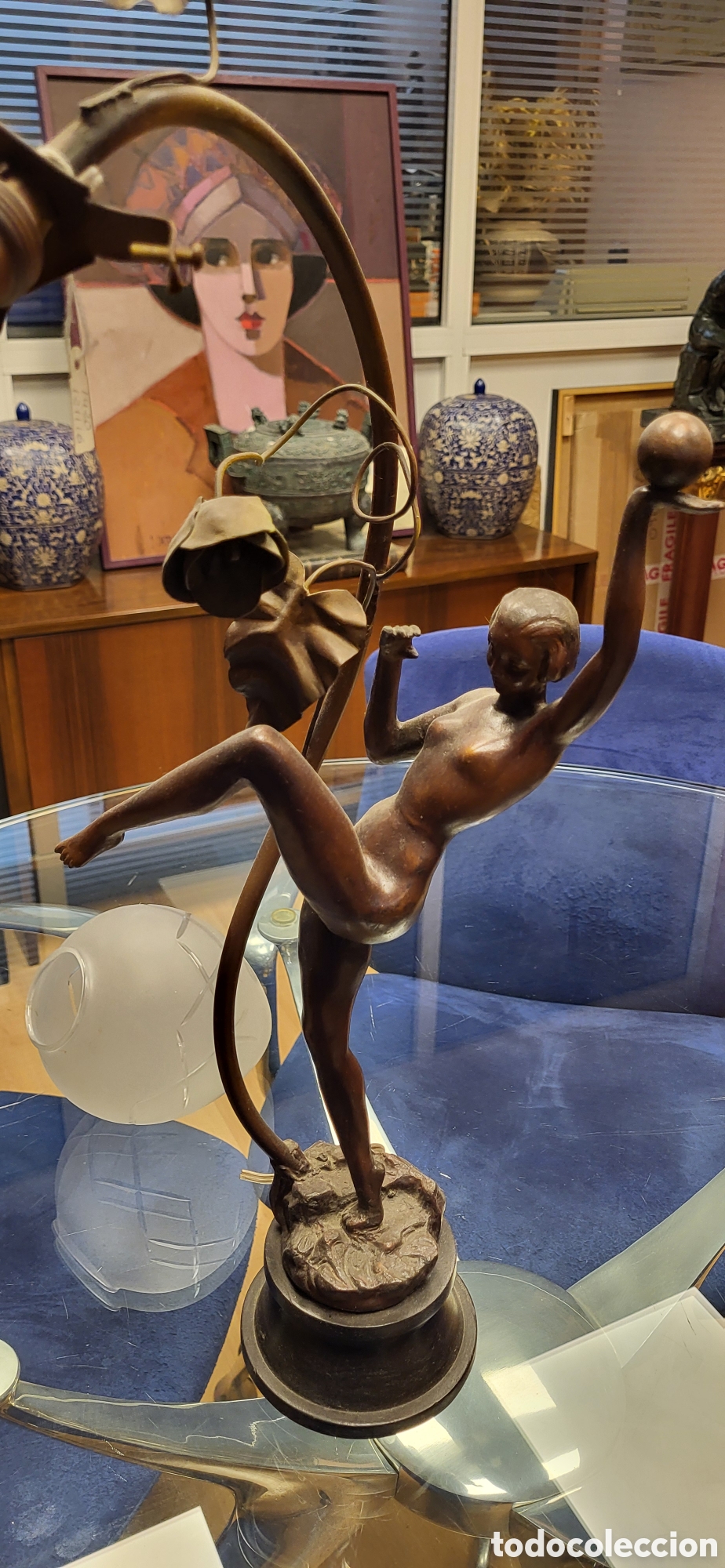 Antig&uuml;edades: Lampara-de-mesa-ART-DECO - Foto 2
