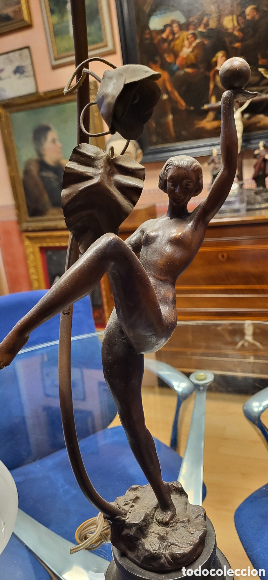 Antig&uuml;edades: Lampara-de-mesa-ART-DECO - Foto 6